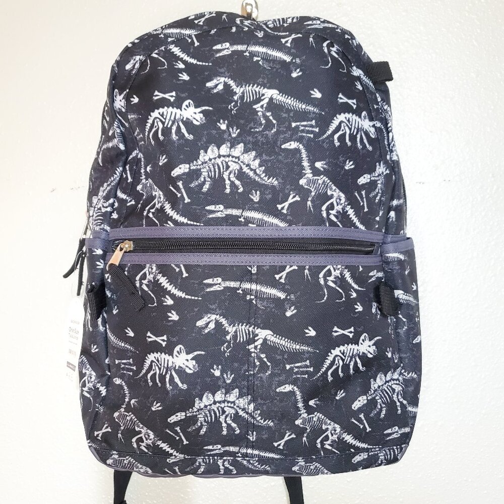 NWT Dinosaur Skelton Bones Backpack Kids School Bookbag 17"